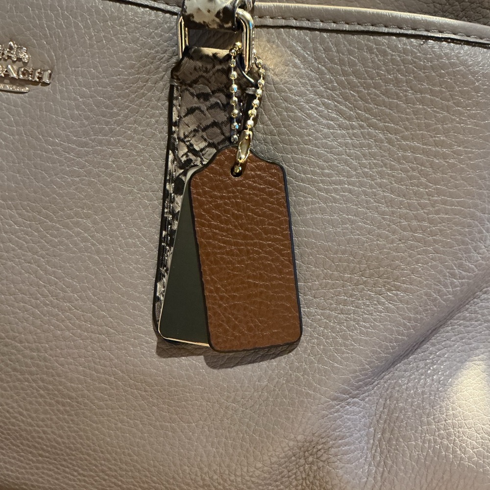 COACH Morgan Color Block Pebble Leather w/Exotic Embossed Trim Satchel/Crossbody - Picture 3 of 12